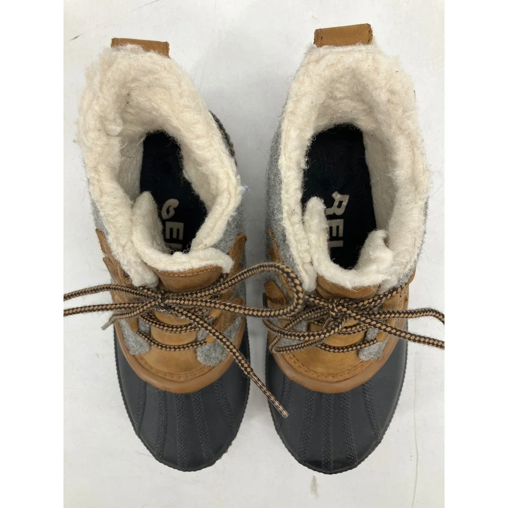 Sorel Out N About Plus Conquest Boots Womens 8 Gray Black Excellent Waterproof